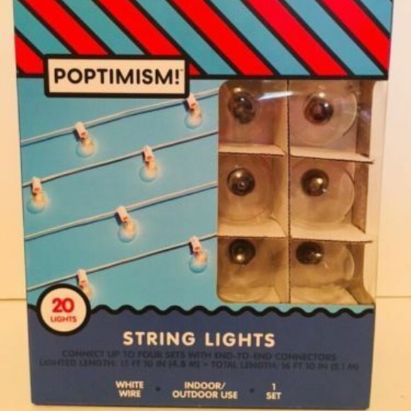 String Lights Set- 20 round lights-White Cord - Picture 1 of 1